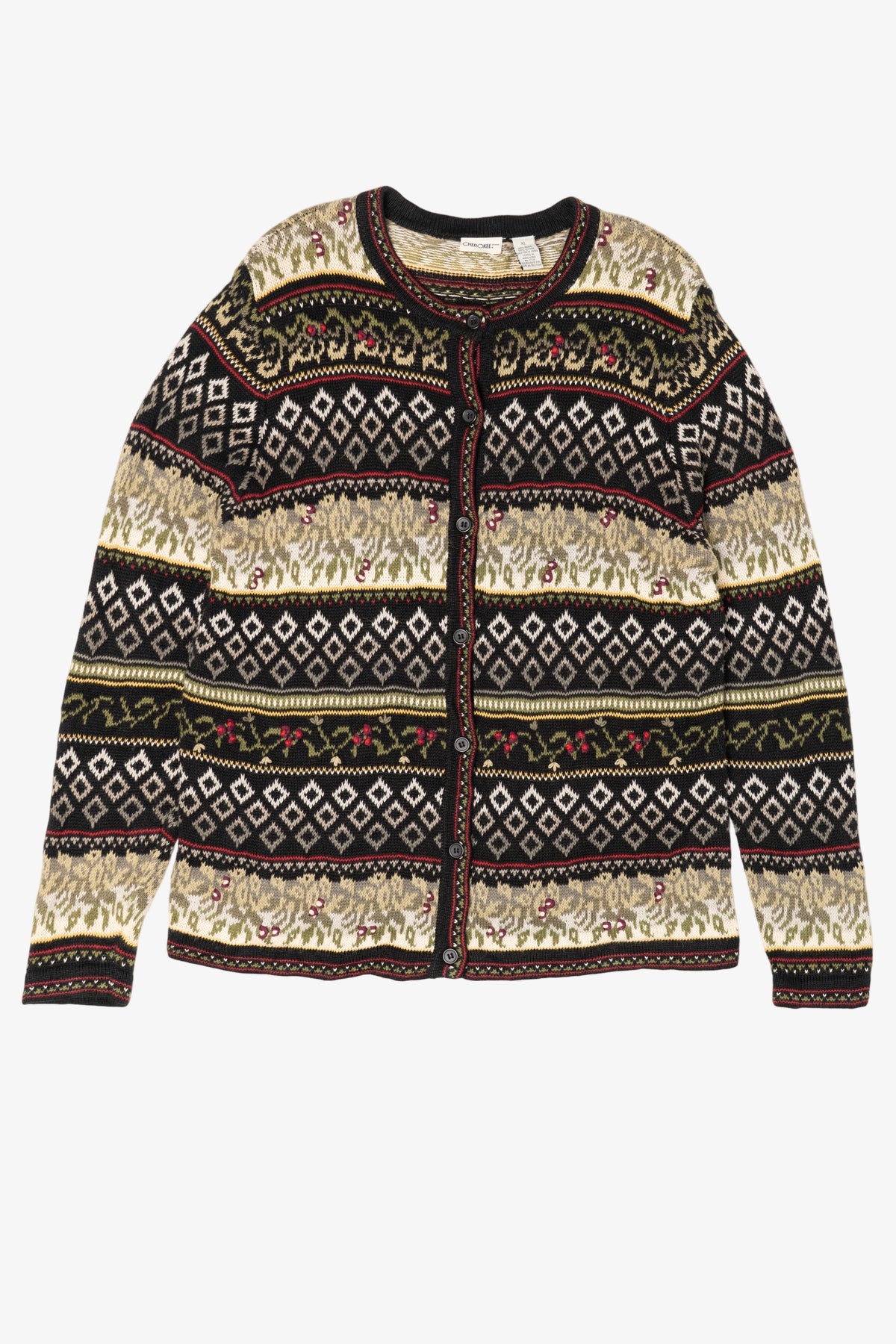 Vintage Cherokee Fair Isle Cardigan Sweater (1990s)