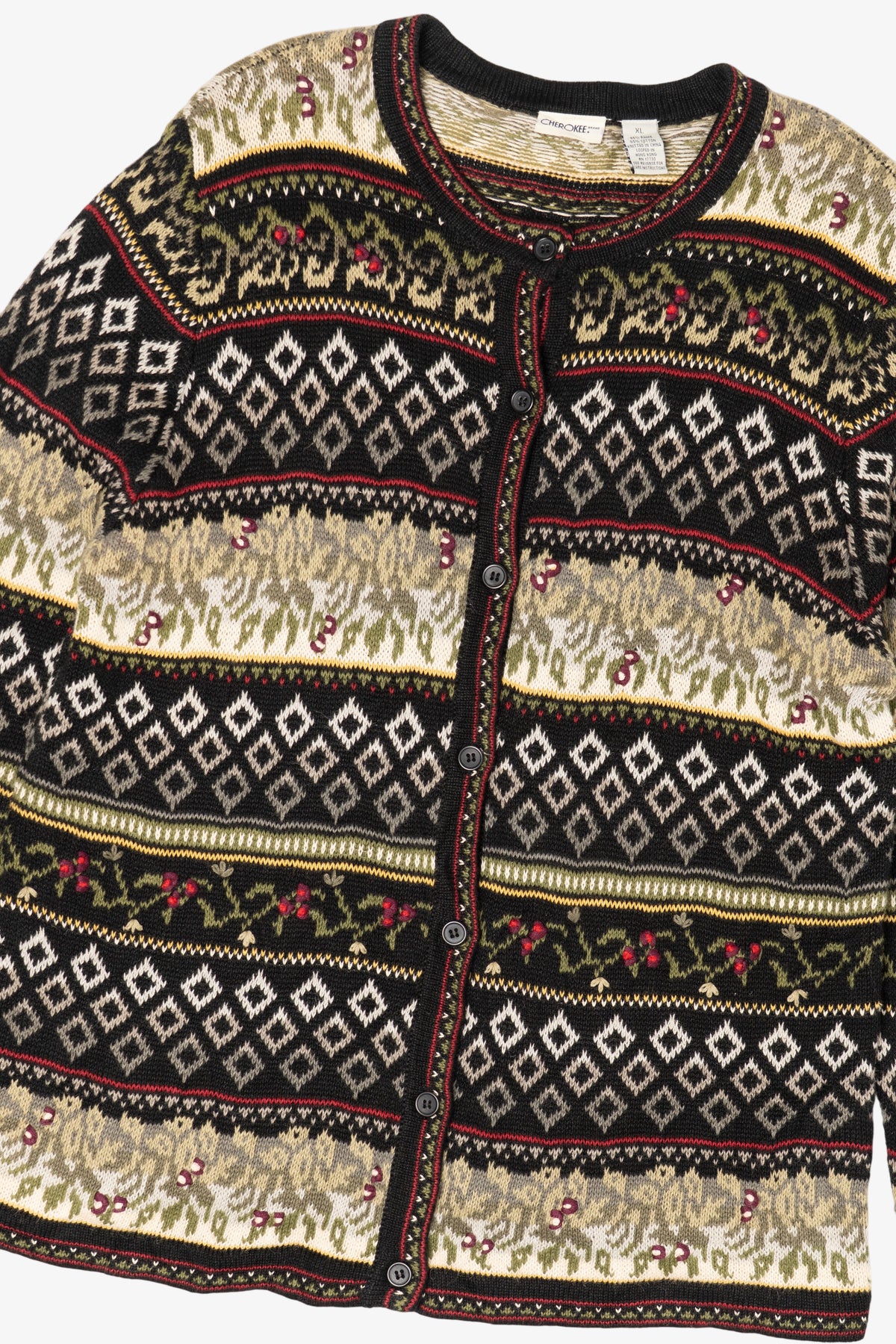 Vintage Cherokee Fair Isle Cardigan Sweater (1990s)