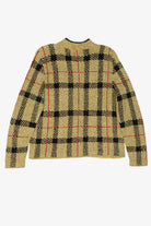Vintage South Cotton Plaid Cardigan Sweater (1980s)
