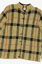 Vintage South Cotton Plaid Cardigan Sweater (1980s)