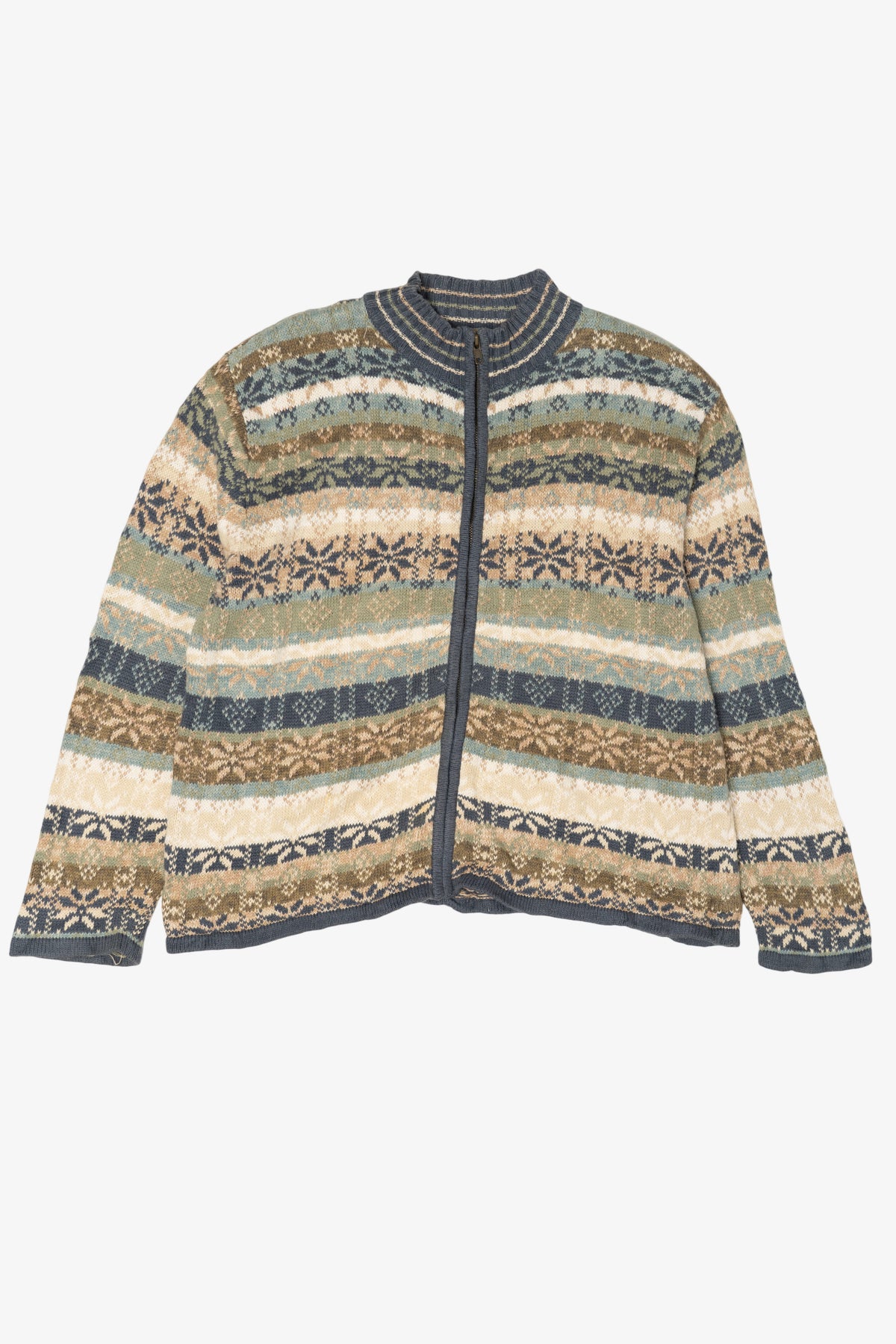 Vintage Heirloom Collectible Blue Fair Isle Cardigan Sweater (2000s)