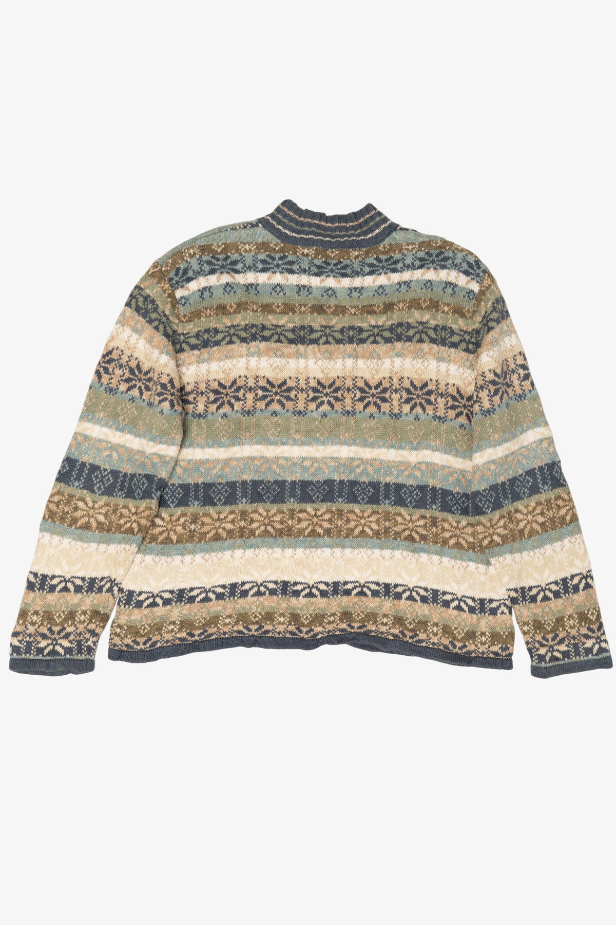 Vintage Heirloom Collectible Blue Fair Isle Cardigan Sweater (2000s)