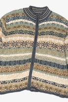 Vintage Heirloom Collectible Blue Fair Isle Cardigan Sweater (2000s)
