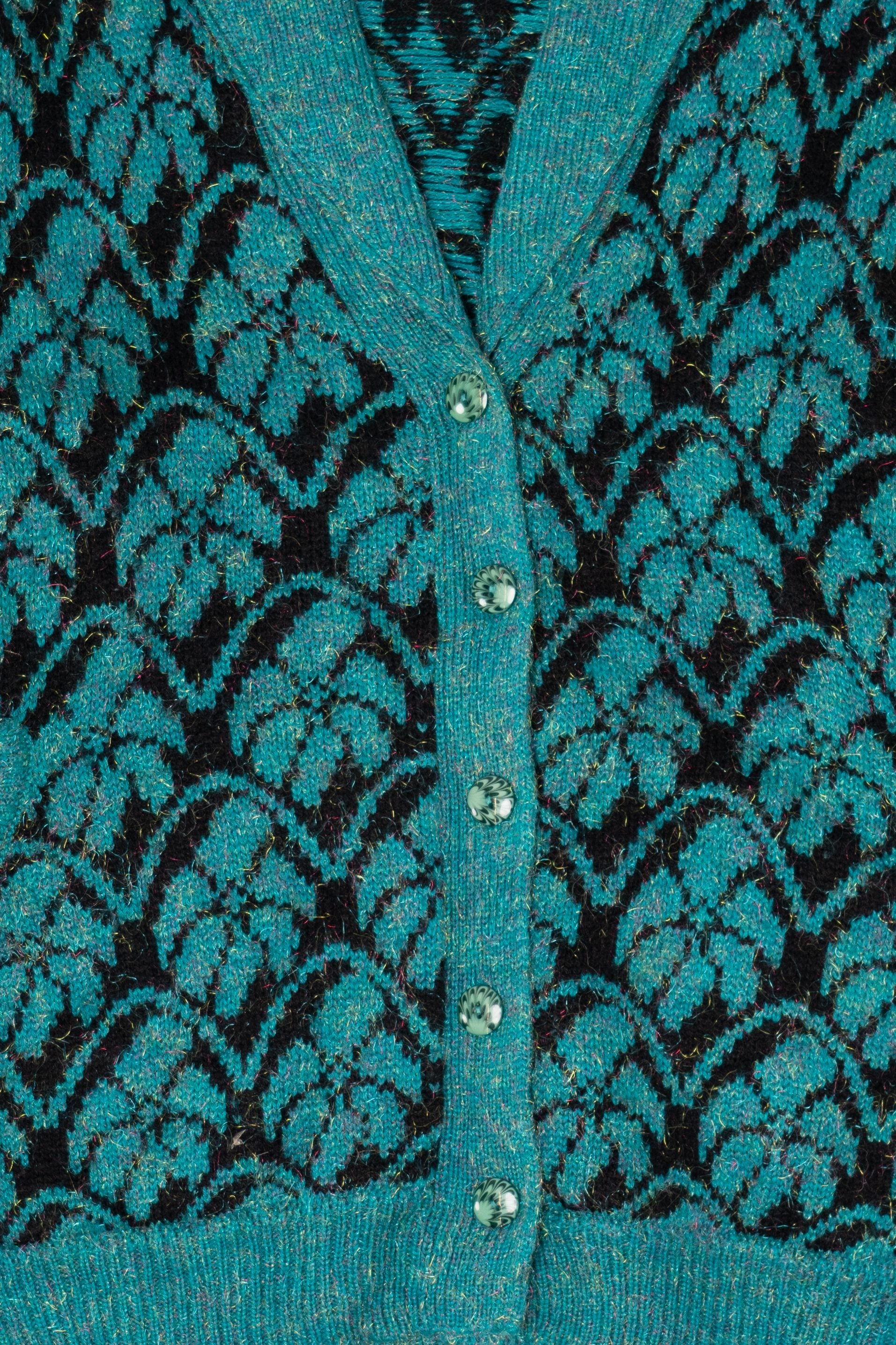 Vintage Teal Lang Kong Cardigan (1980s)