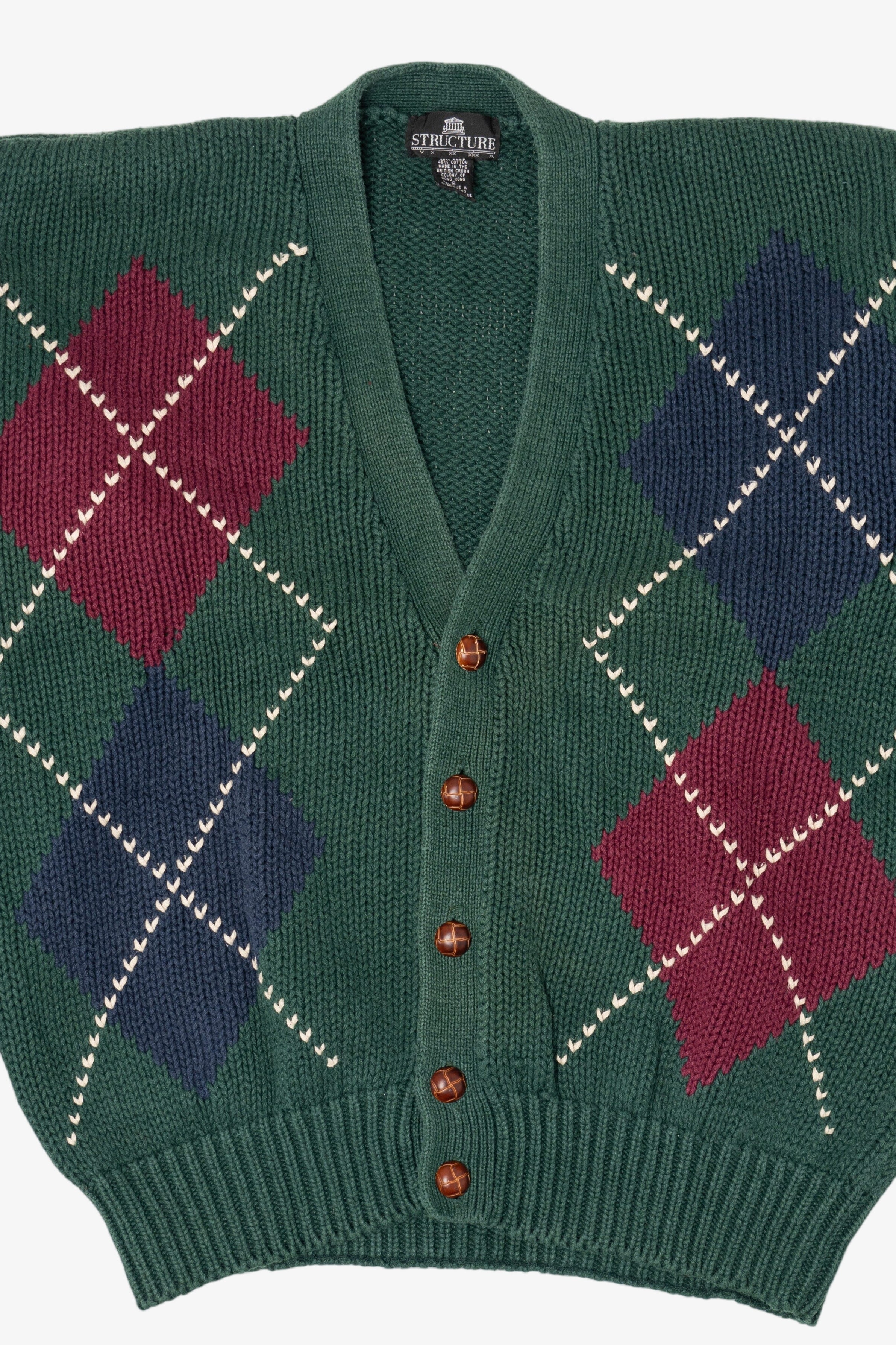 Vintage Green Structure Cardigan (1990s)
