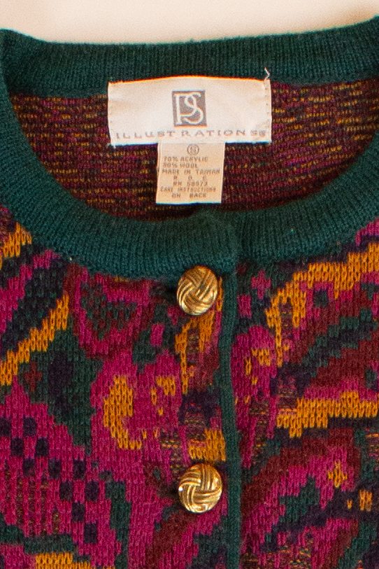 Vintage PS Illustrations Cardigan Sweater (1990s)