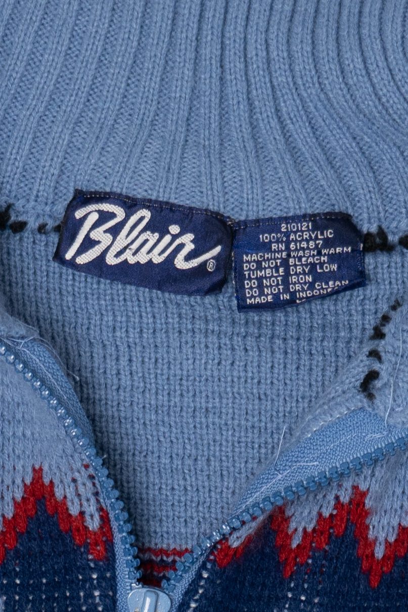 Blue Blair Fair Isle Cardigan Sweater (2010s)