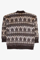 Vintage Tree Pattern Cardigan Sweater (1980s)