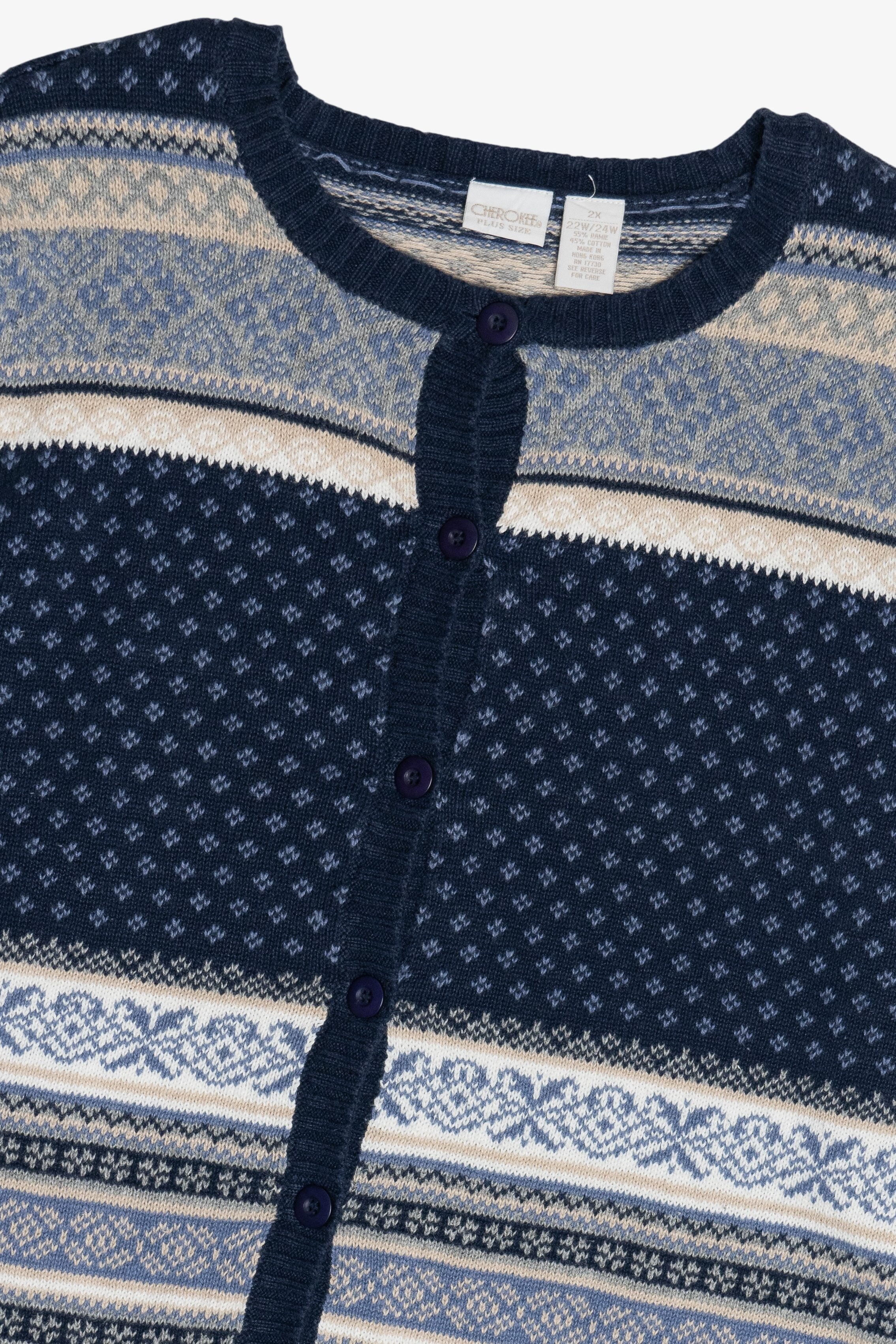 Vintage Fair Isle Cardigan Sweater (1990s)