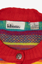 Vintage Rainbow Pattern Idioms Cardigans (1980s)