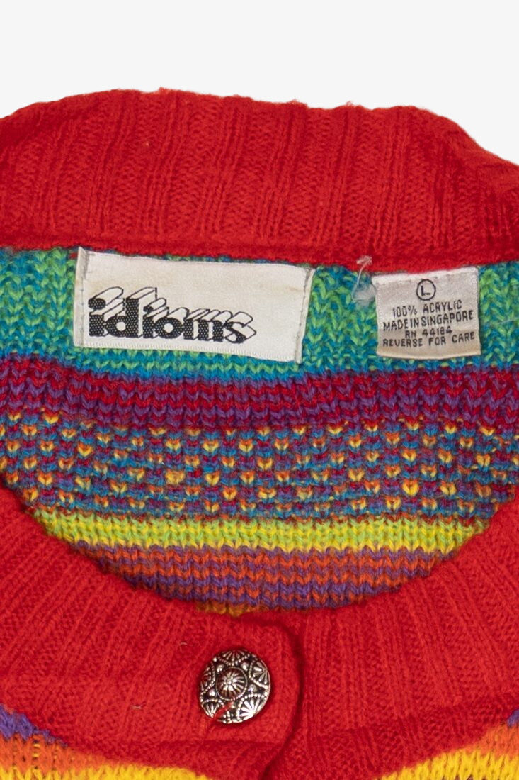 Vintage Rainbow Pattern Idioms Cardigans (1980s)