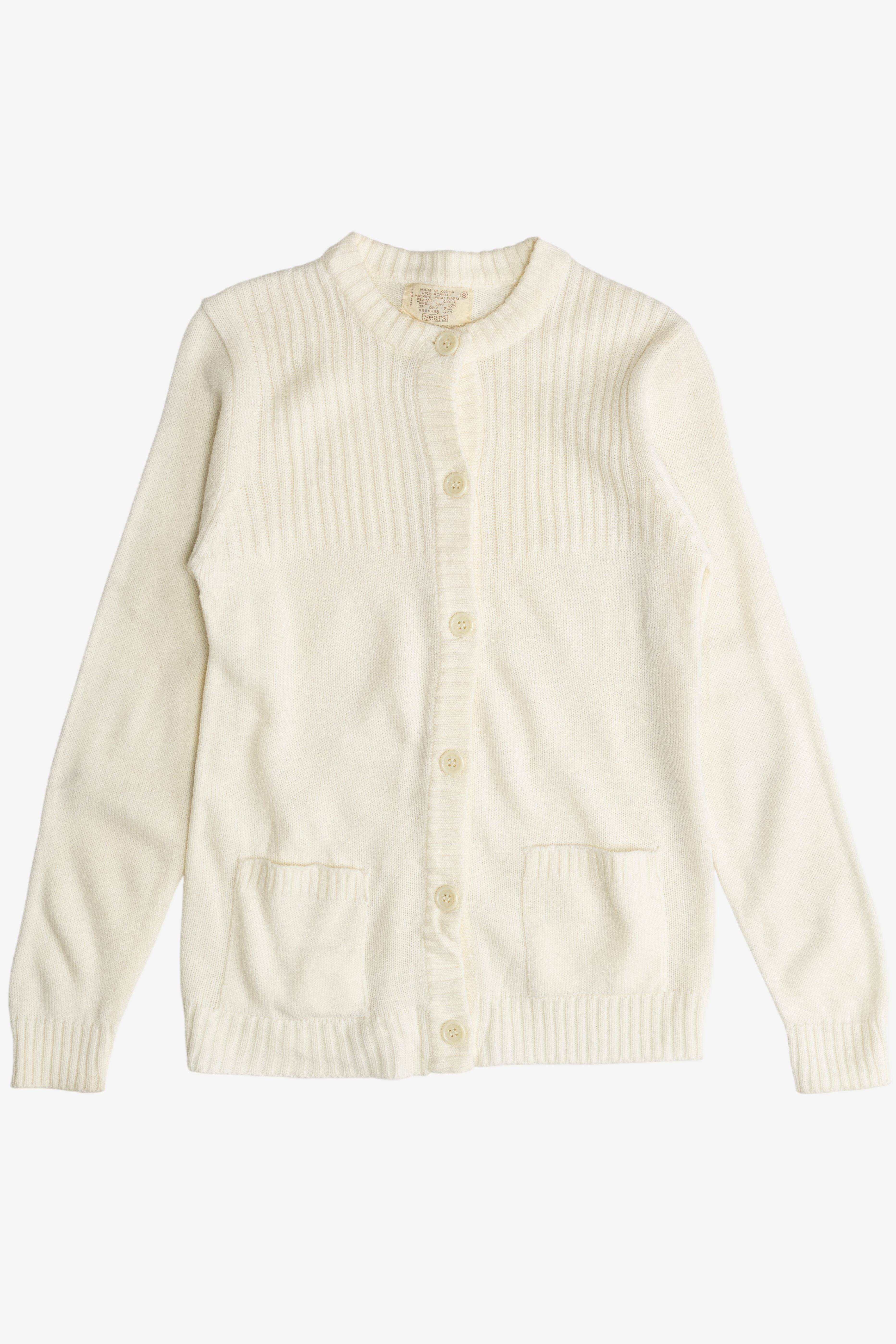 Vintage Ivory Button Up Cardigan Sweater (1980s)