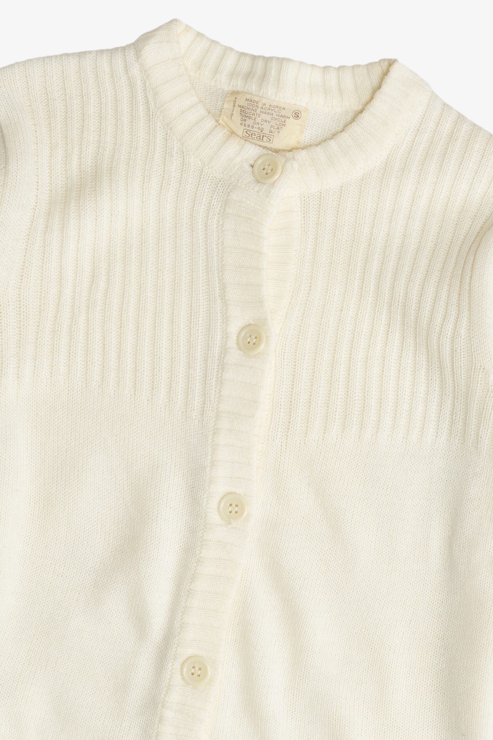 Vintage Ivory Button Up Cardigan Sweater (1980s)