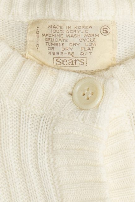 Vintage Ivory Button Up Cardigan Sweater (1980s)