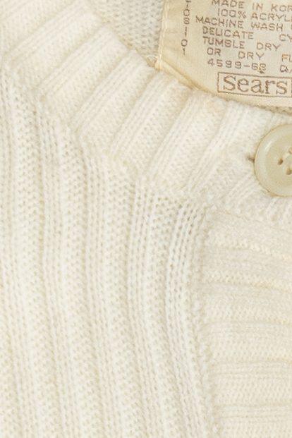 Vintage Ivory Button Up Cardigan Sweater (1980s)