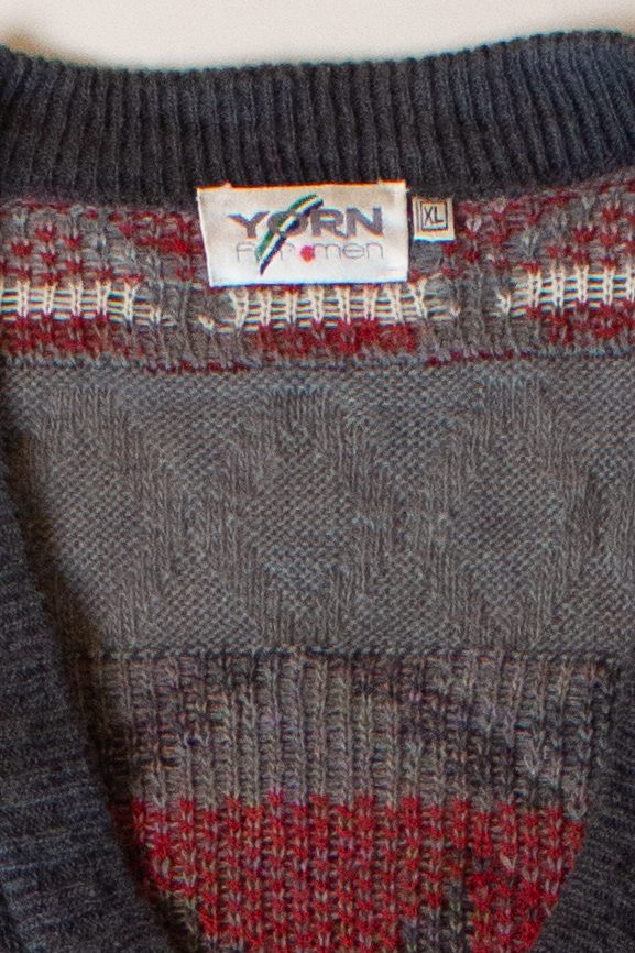 Vintage Gray Yorn Cardigan Sweater (1990s)