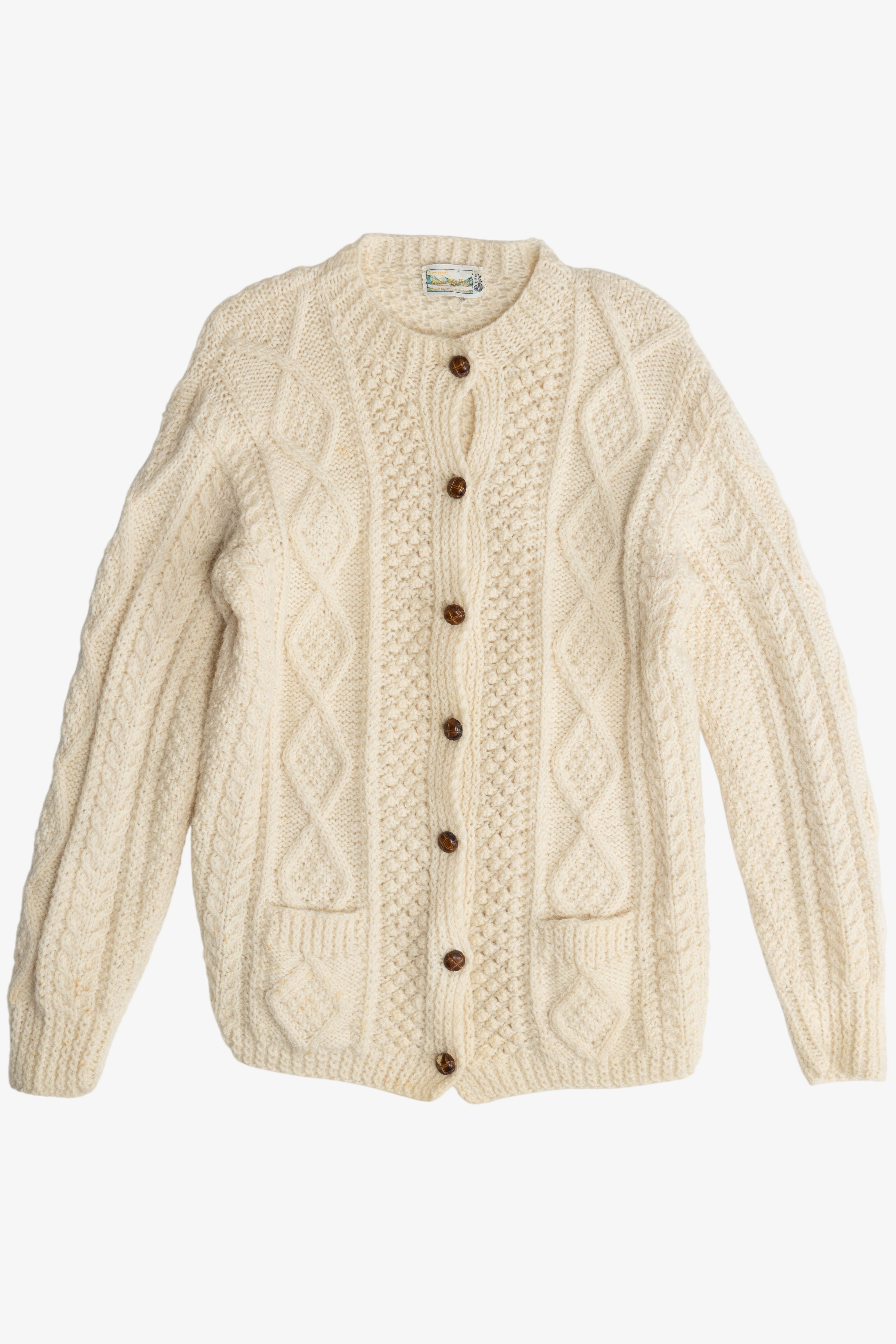 Vintage Donegal John Molloy Cardigan Fisherman Sweater (1980s)