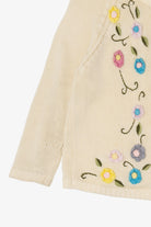 Vintage Ivory Embroidered Floral Cardigan (1990s)