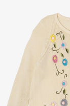 Vintage Ivory Embroidered Floral Cardigan (1990s)