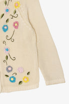 Vintage Ivory Embroidered Floral Cardigan (1990s)