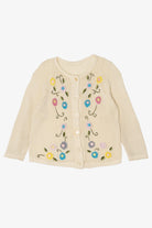 Vintage Ivory Embroidered Floral Cardigan (1990s)