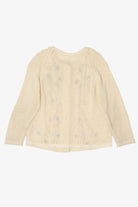 Vintage Ivory Embroidered Floral Cardigan (1990s)