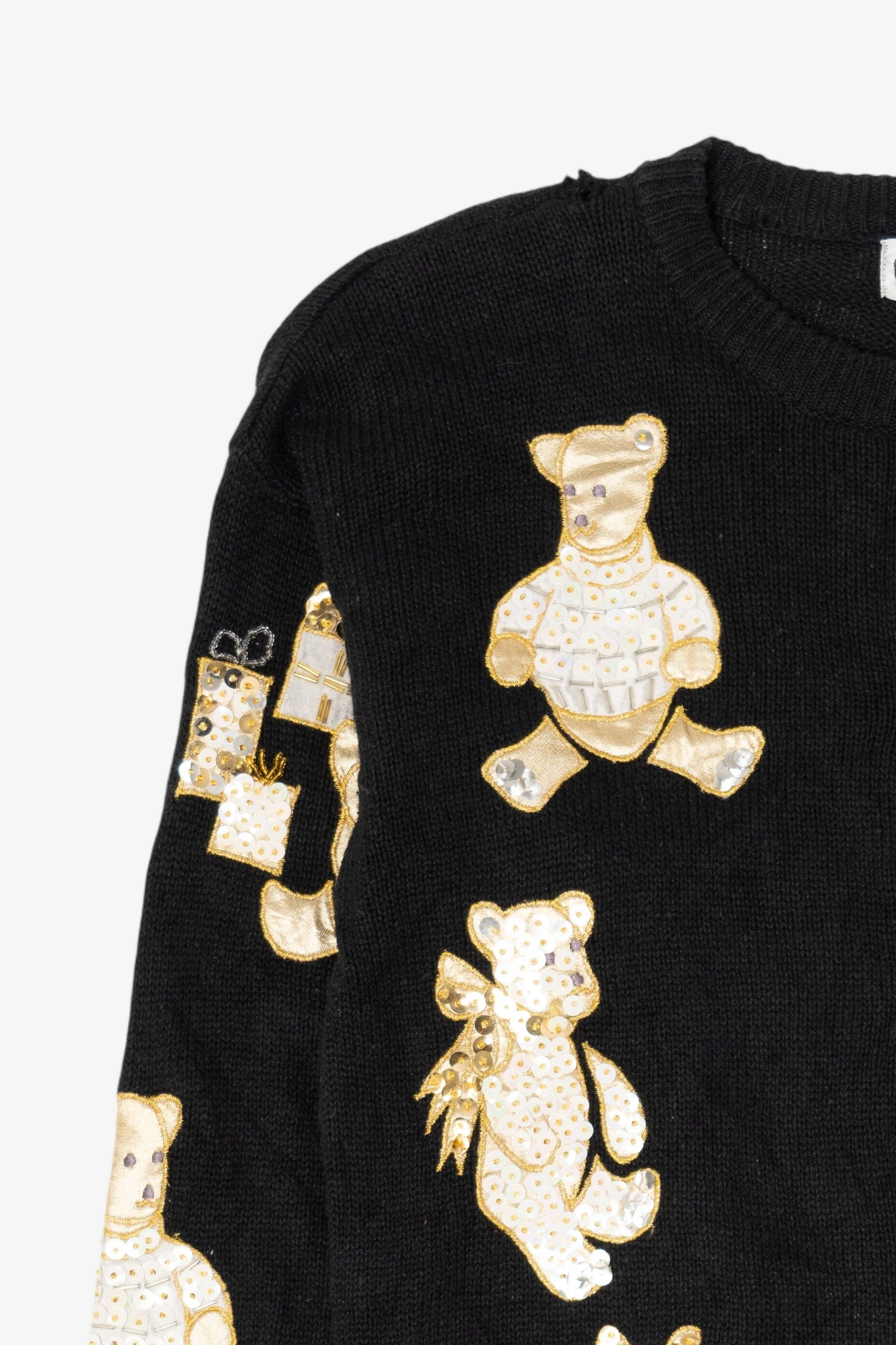 Vintage Black P'Galli Teddy Bears Cardigan (1990s)