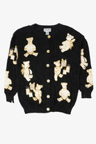 Vintage Black P'Galli Teddy Bears Cardigan (1990s)