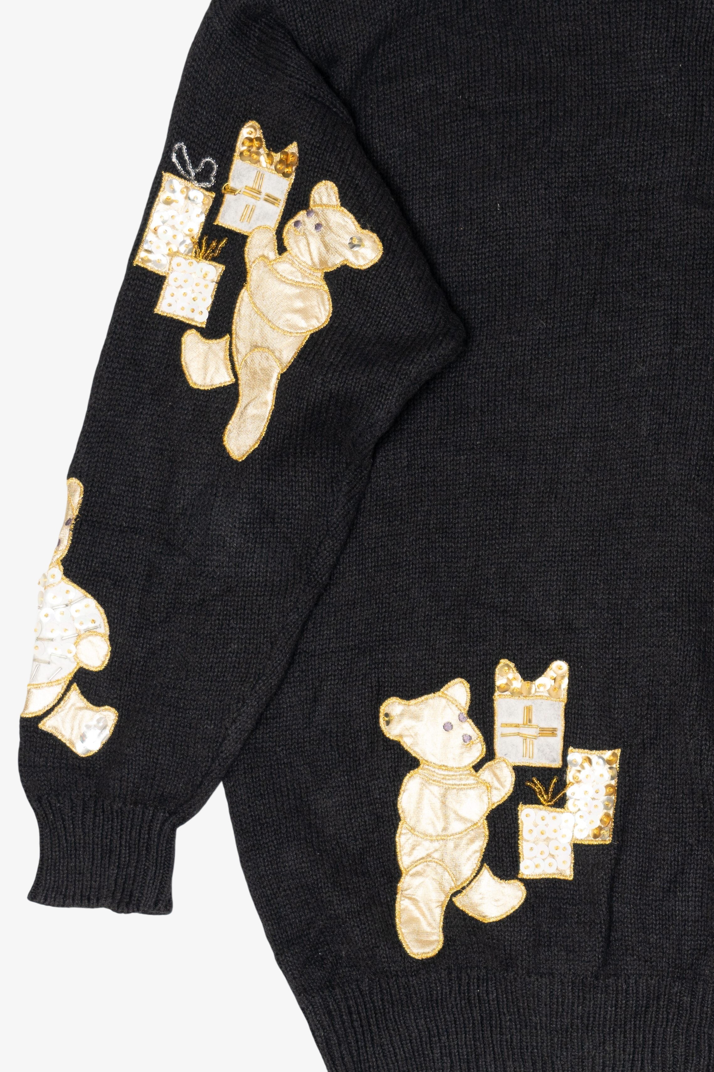 Vintage Black P'Galli Teddy Bears Cardigan (1990s)