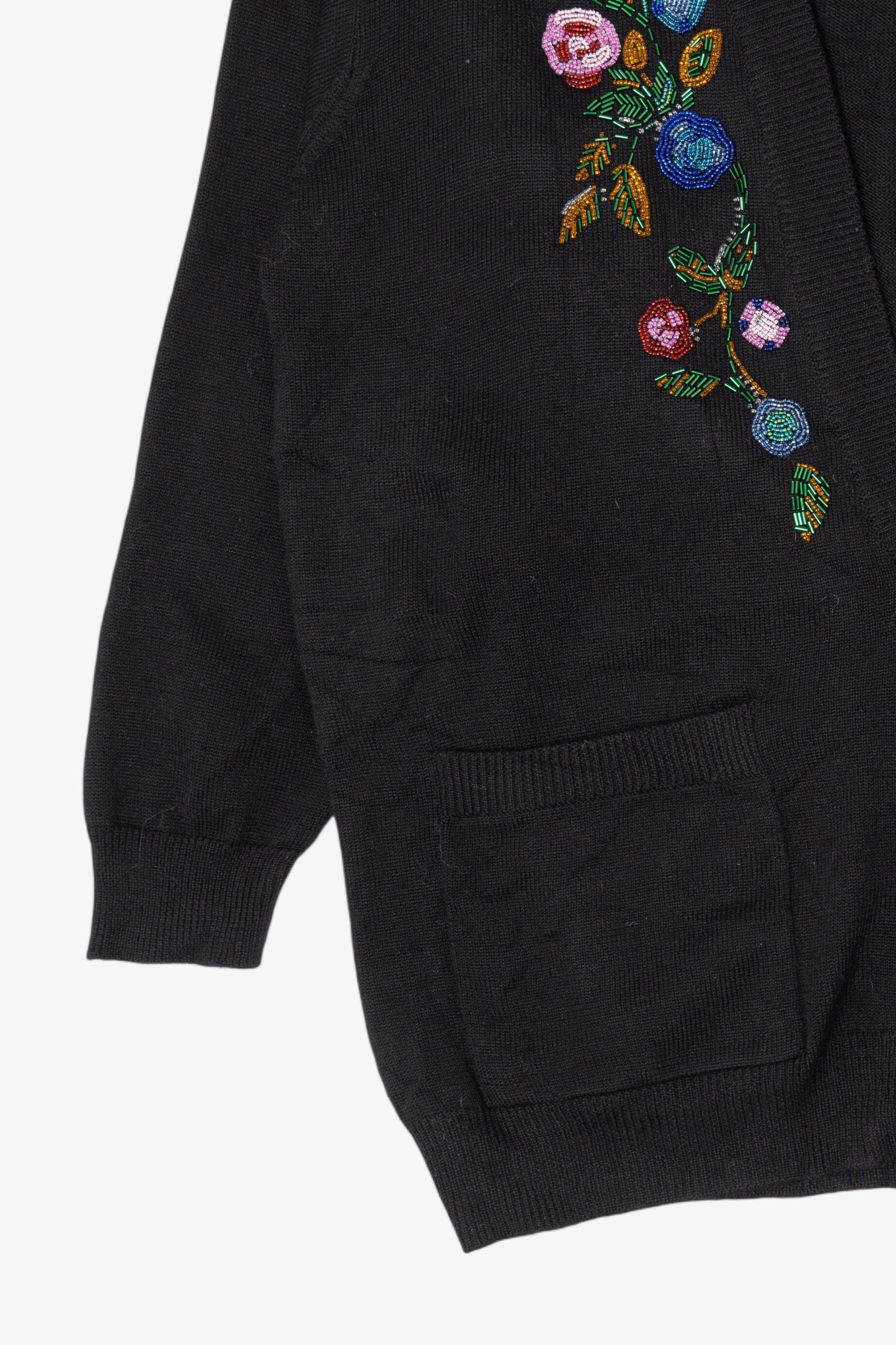 Vintage Black Elisabeth Bead Embroidered Cardigan (2000s)