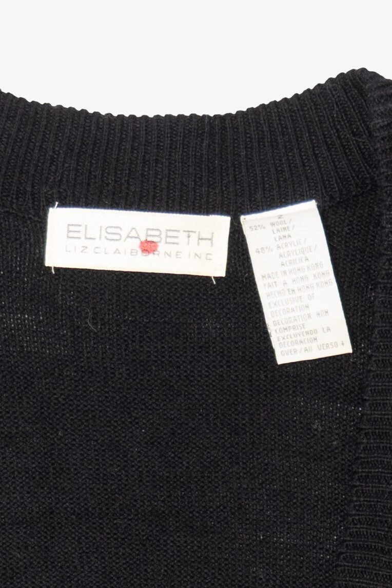 Vintage Black Elisabeth Bead Embroidered Cardigan (2000s)
