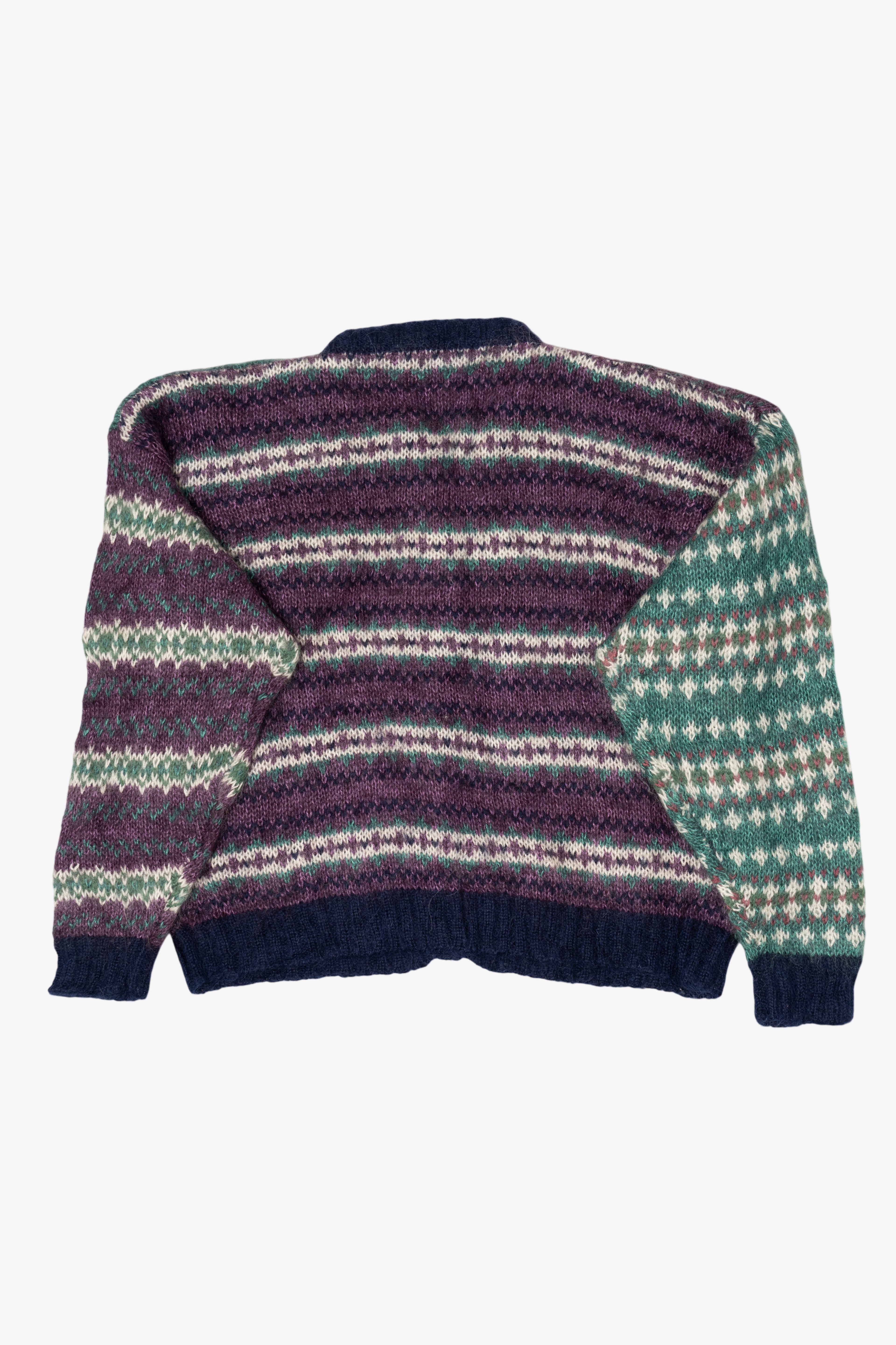 Vintage Green And Purple Maurices Cardigan Sweater (1990s)