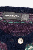 Vintage Green And Purple Maurices Cardigan Sweater (1990s)
