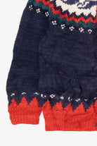 Vintage Red And Navy Blue Rey Wear Fair Isle Cardigan (1990s)