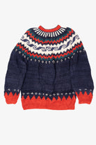 Vintage Red And Navy Blue Rey Wear Fair Isle Cardigan (1990s)