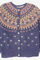 Vintage Hand Knit Sigrid Olsen Fair Isle Cardigan (1990s)