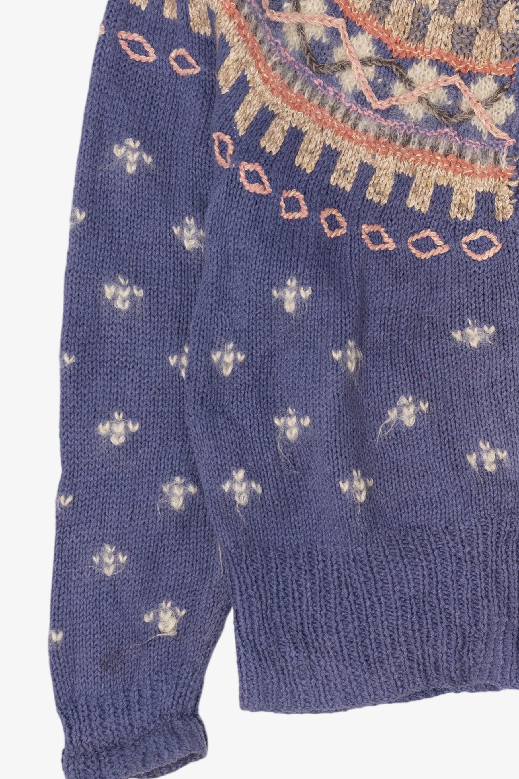 Vintage Hand Knit Sigrid Olsen Fair Isle Cardigan (1990s)