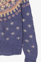 Vintage Hand Knit Sigrid Olsen Fair Isle Cardigan (1990s)