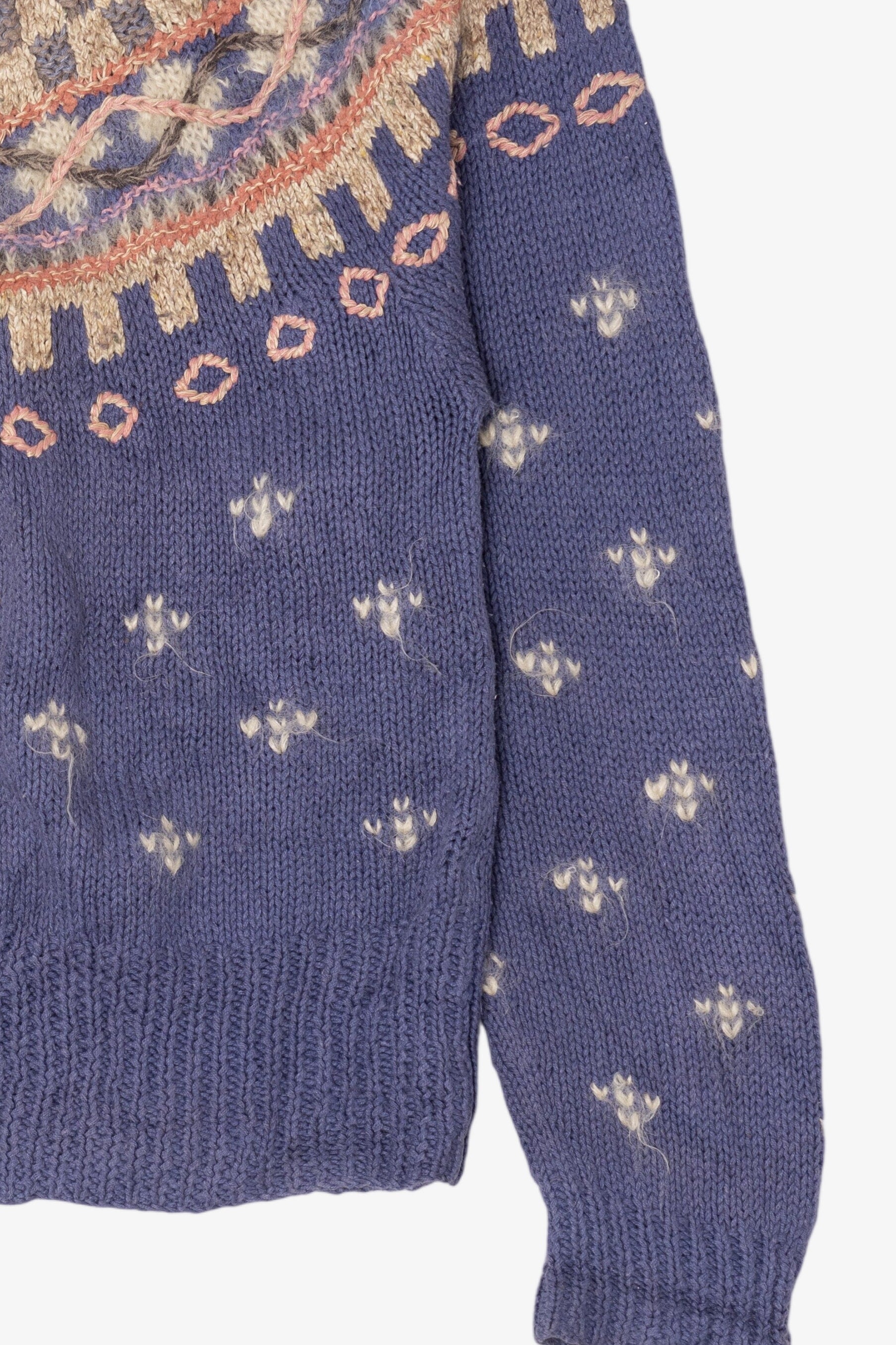 Vintage Hand Knit Sigrid Olsen Fair Isle Cardigan (1990s)