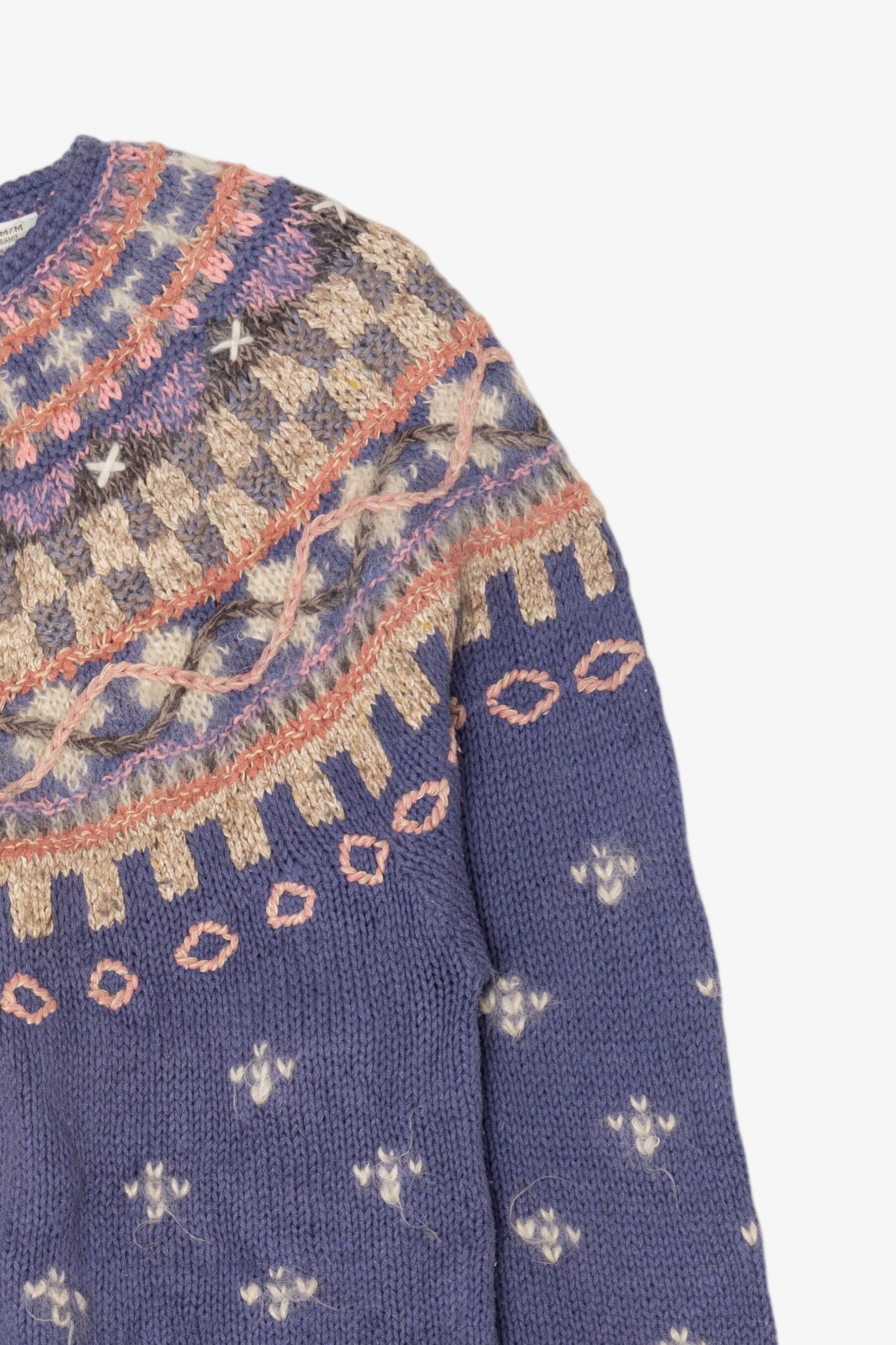 Vintage Hand Knit Sigrid Olsen Fair Isle Cardigan (1990s)