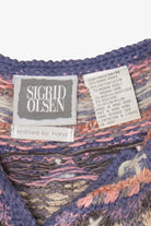 Vintage Hand Knit Sigrid Olsen Fair Isle Cardigan (1990s)