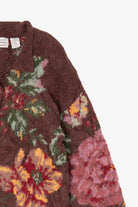 Vintage Hand Knit Northern Isles Floral Cardigan (1990s)