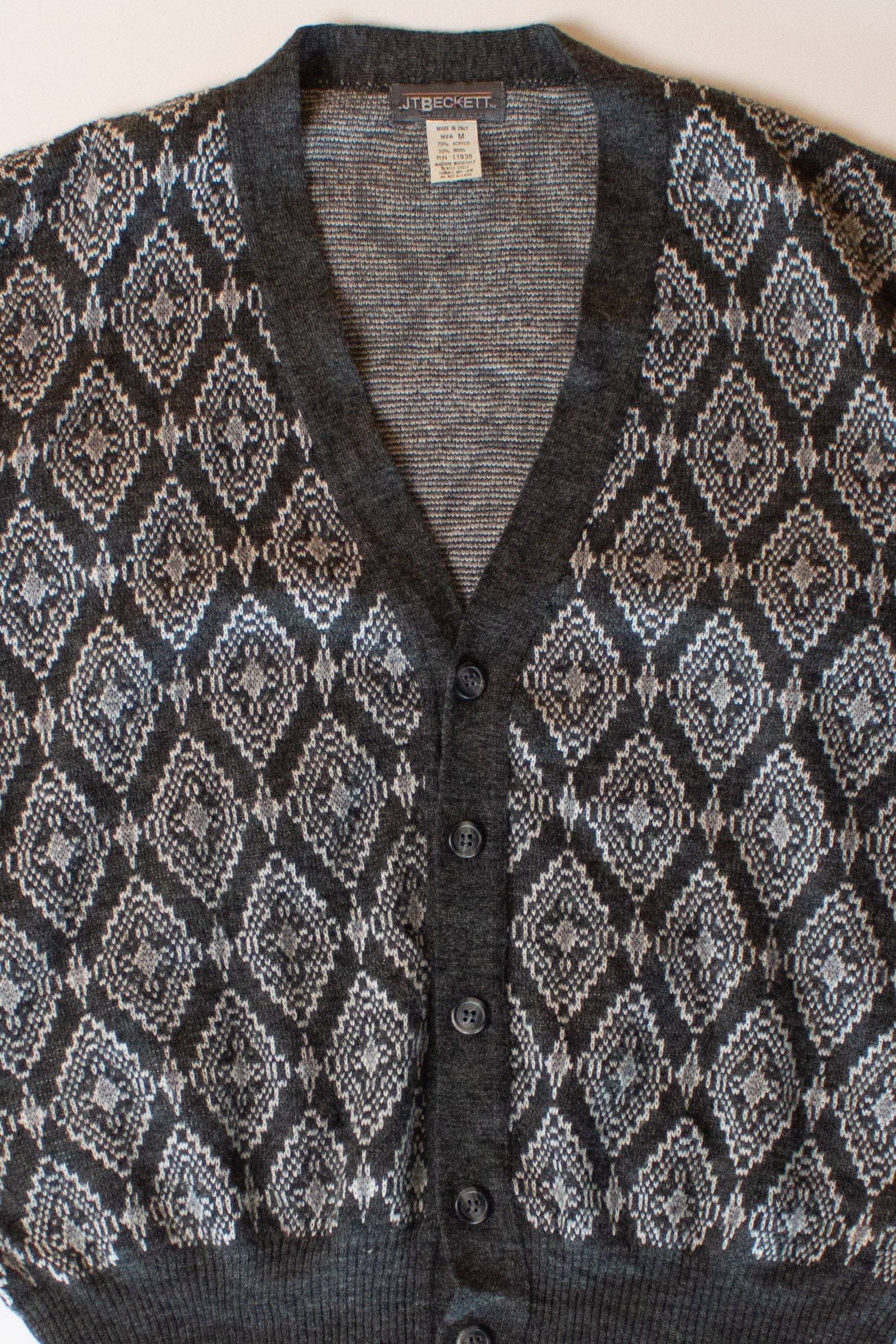 Vintage Charcoal JT Beckett Cardigan (1980s)