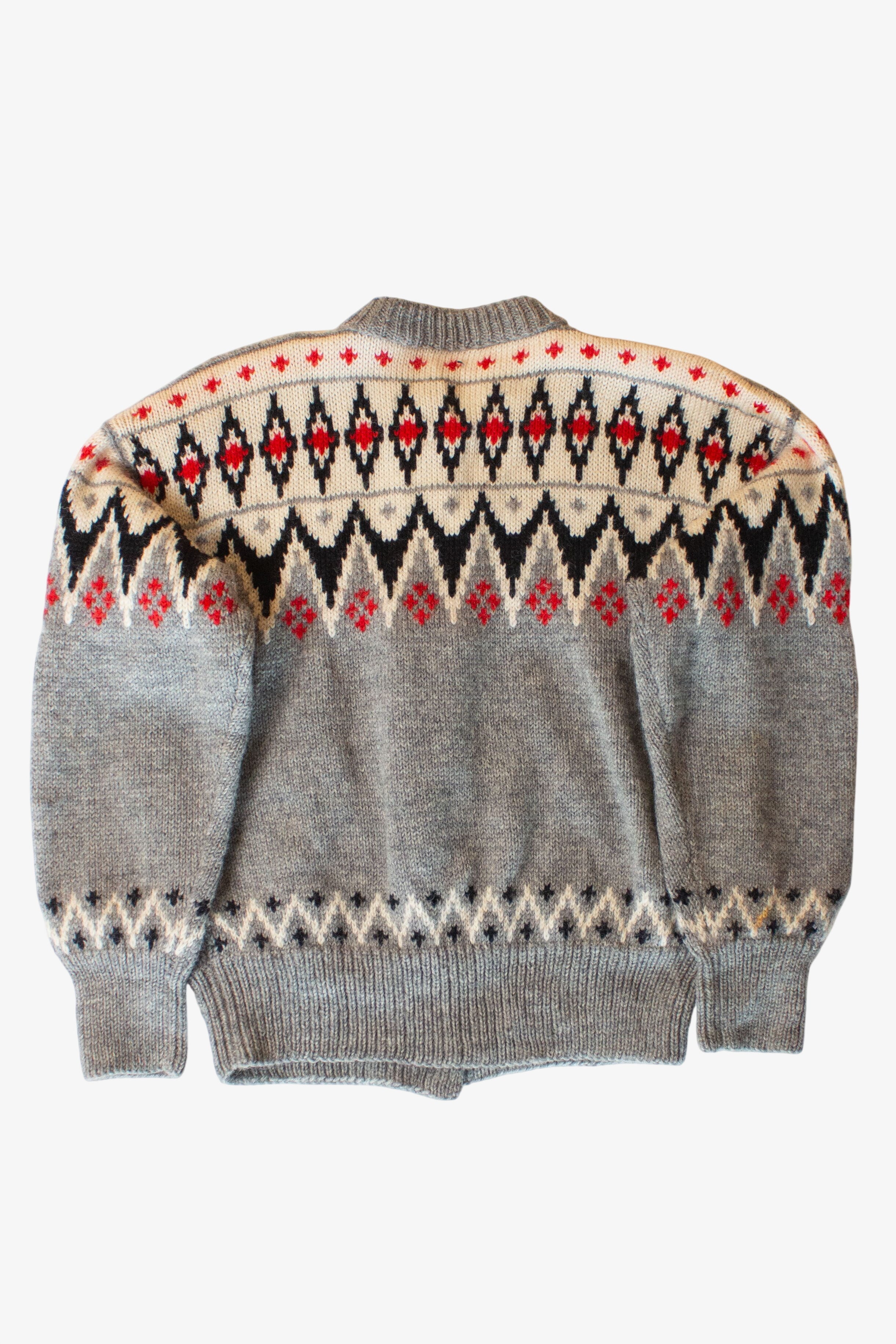 Vintage Hand Knit Fair Isle Cardigan (1980s)