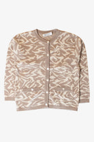 Vintage Beige Zebra Cardigan (1990s)