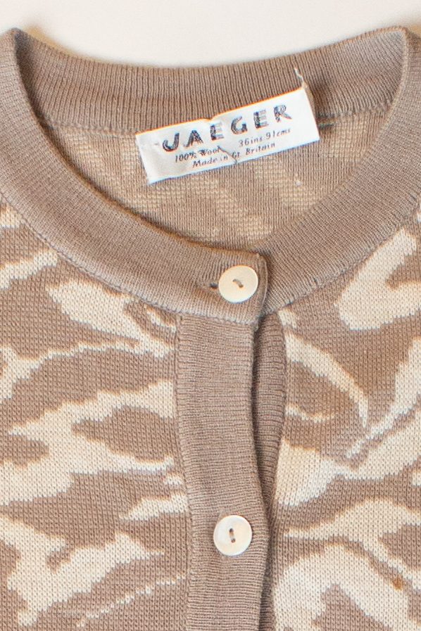 Vintage Beige Zebra Cardigan (1990s)