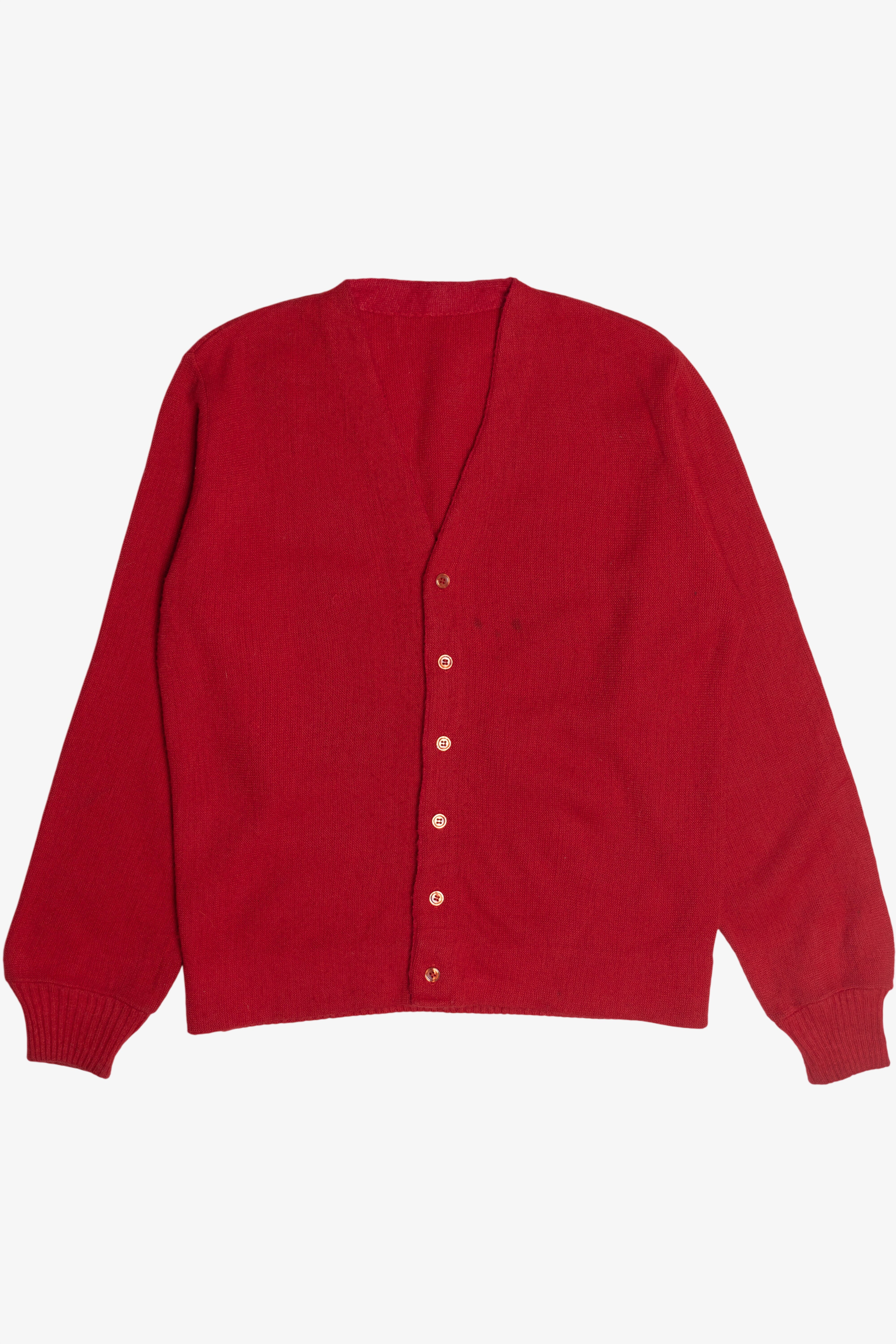 Vintage Red Button Up Cardigan Sweater (1980s)