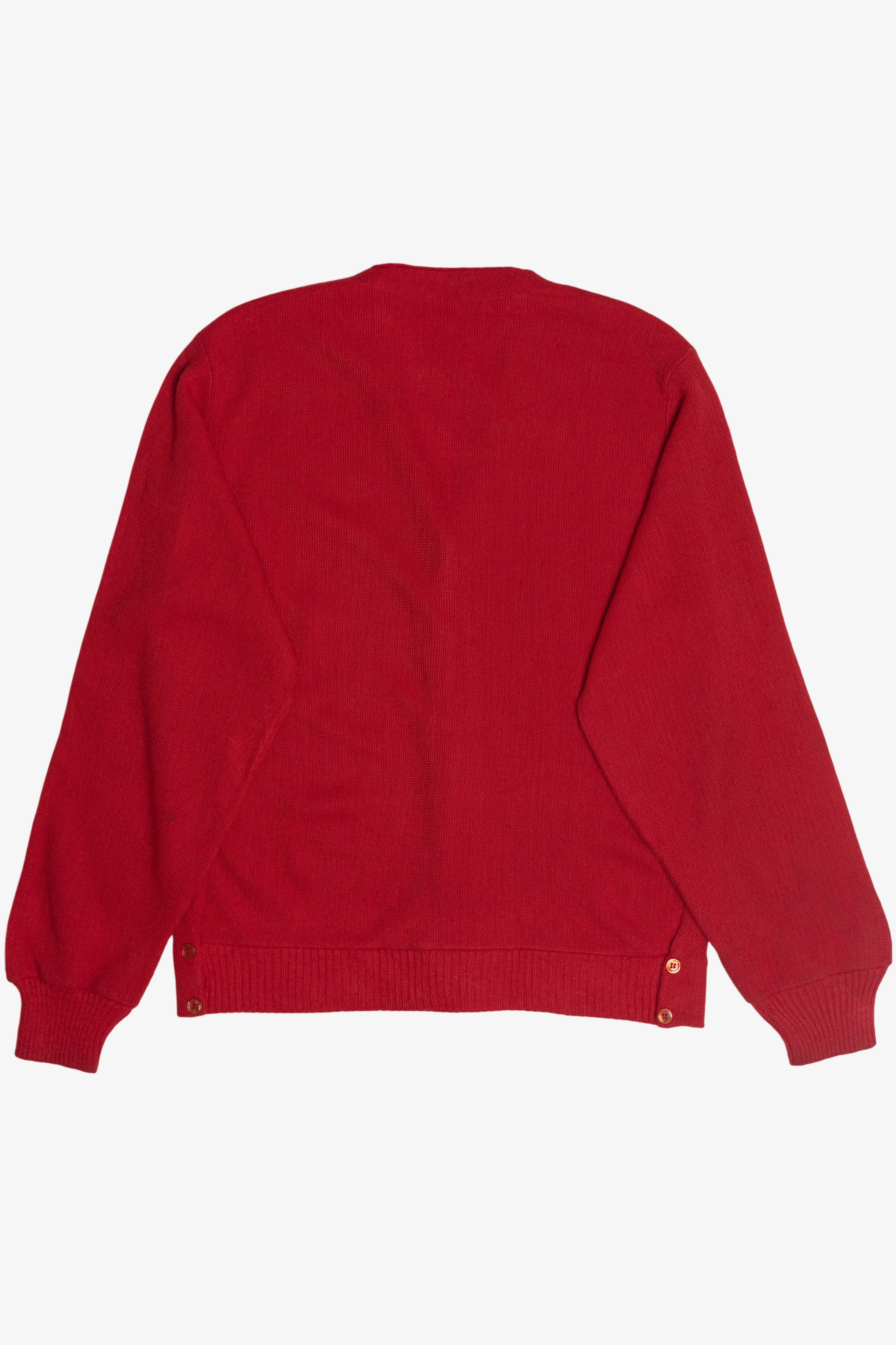 Vintage Red Button Up Cardigan Sweater (1980s)