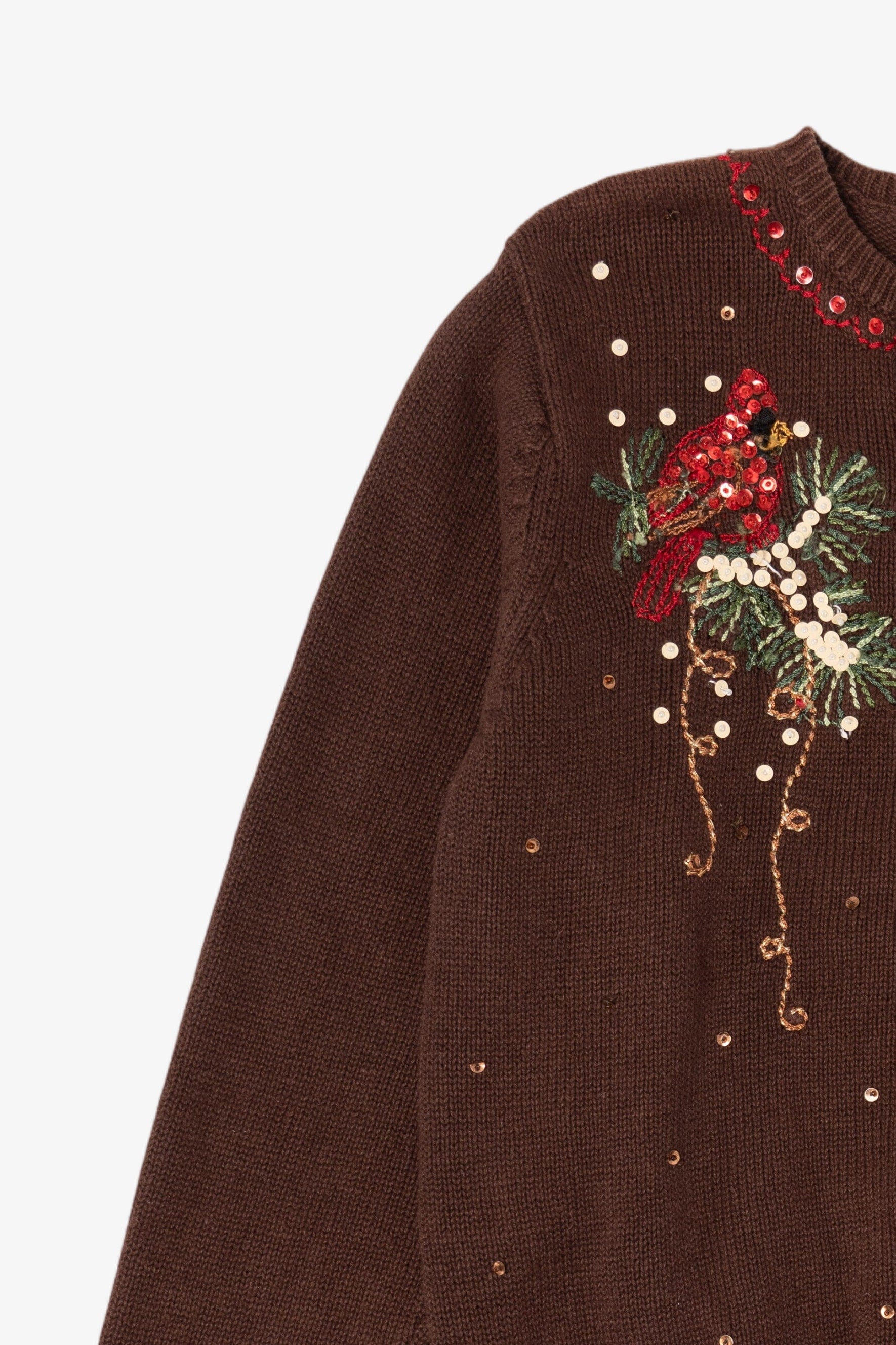 Vintage Dark Brown Sequin Cardinals Cardigan (1990s)