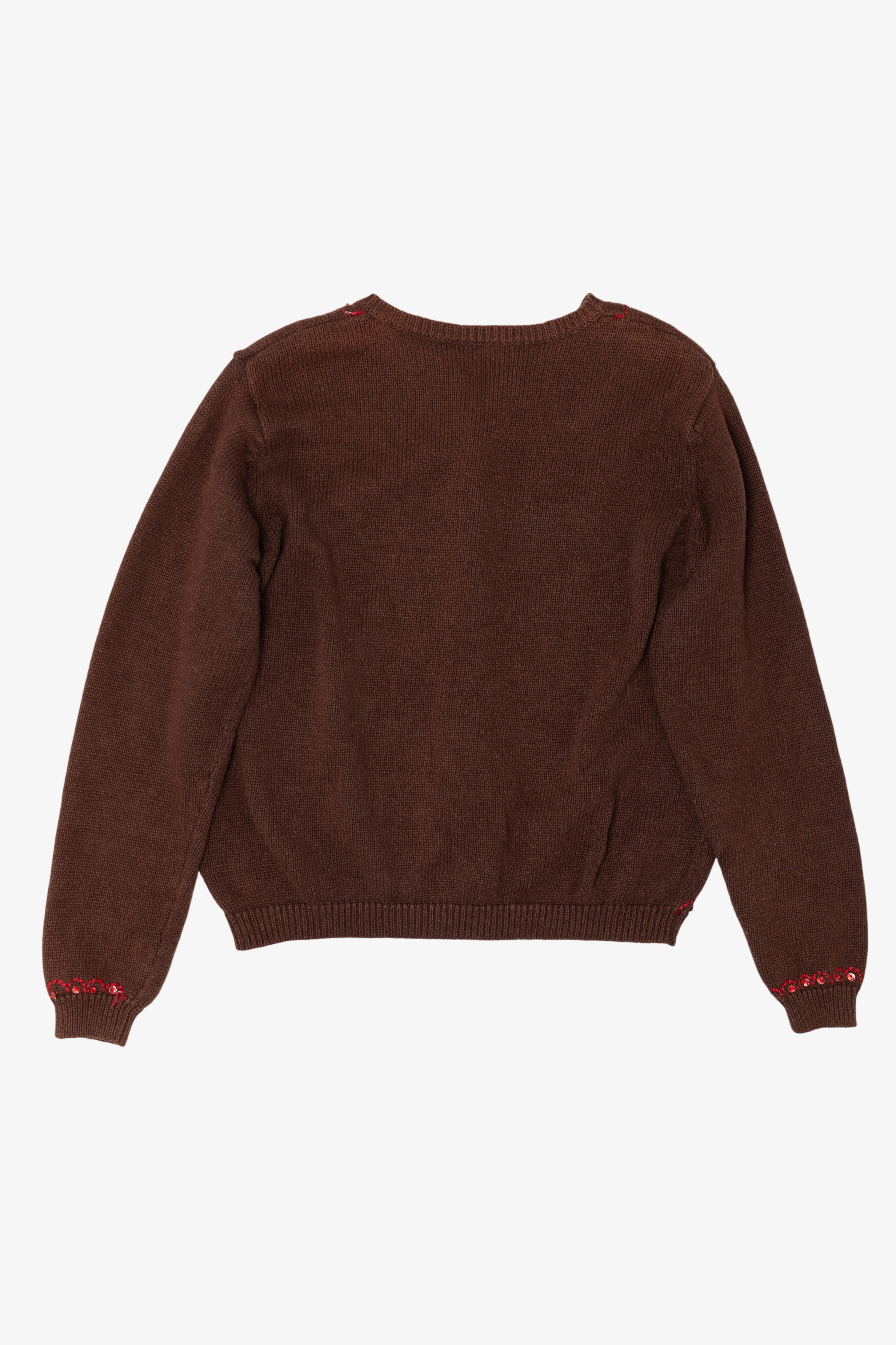 Vintage Dark Brown Sequin Cardinals Cardigan (1990s)